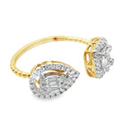 0.50Ctrd/Bgt 18K Yellow Gold Diamond Fashion Ring Size 7 1.8Dwt