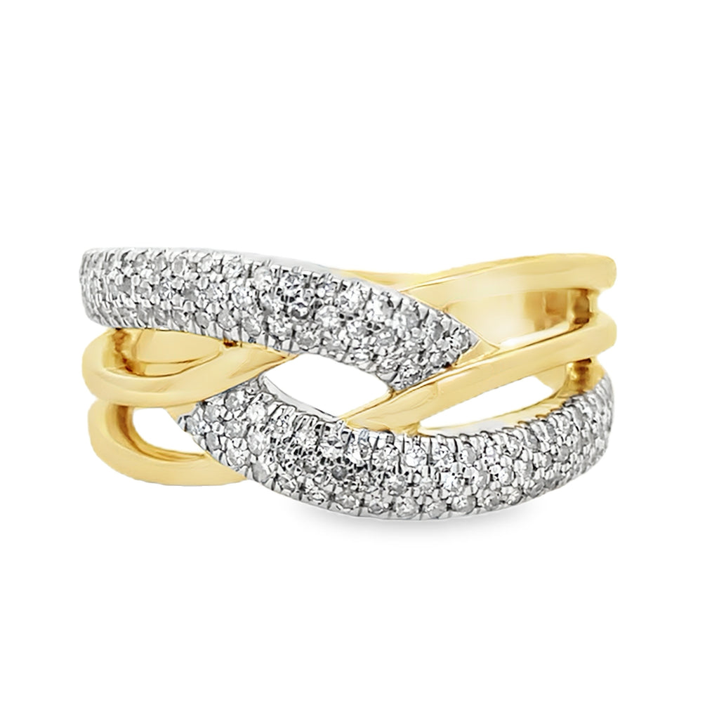 0.50Ct 14K Yellow Gold Diamond Fashion Ring Size 7 4.4Dwt