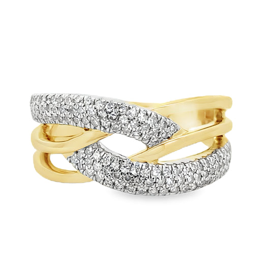 0.50Ct 14K Yellow Gold Diamond Fashion Ring Size 7 4.4Dwt