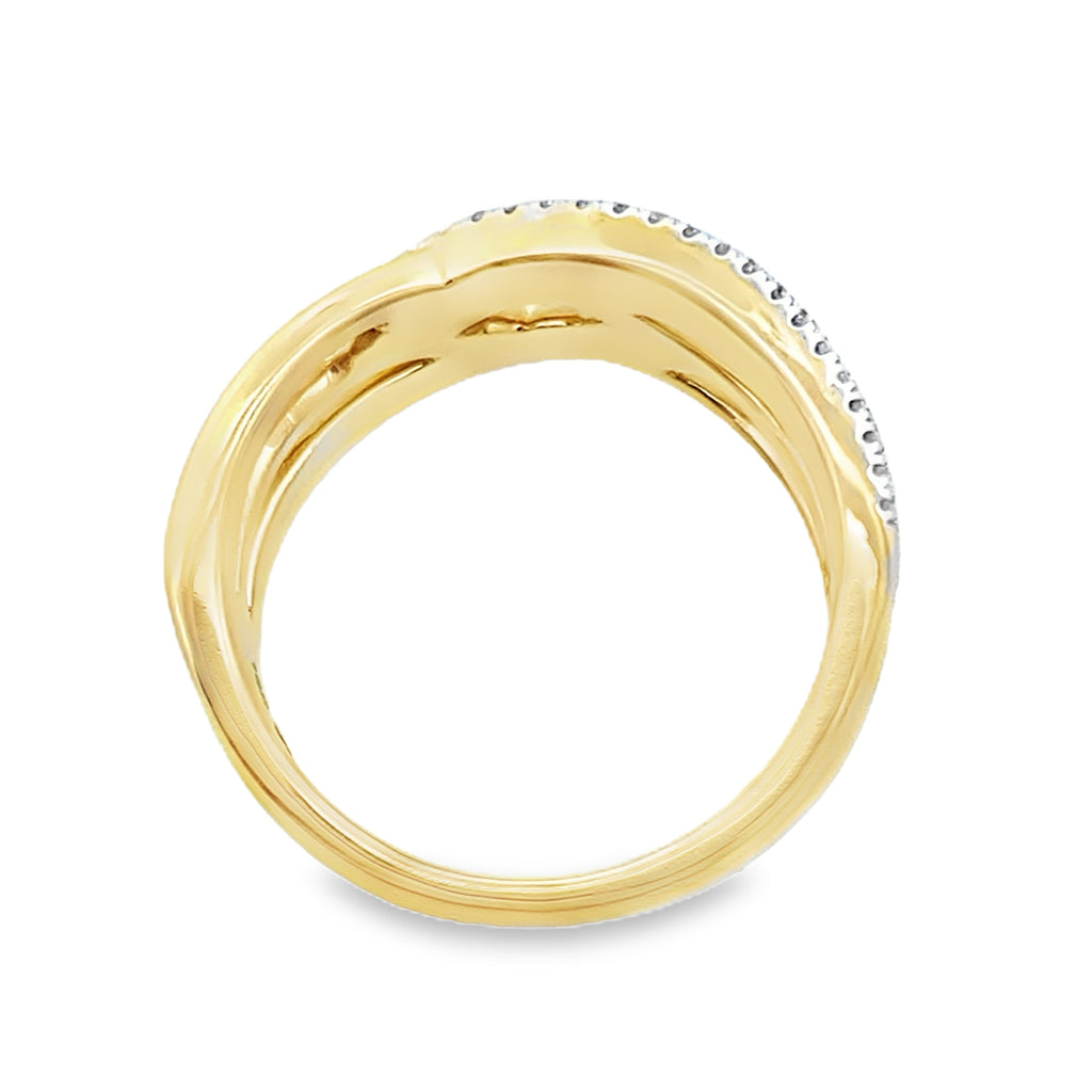 0.50Ct 14K Yellow Gold Diamond Fashion Ring Size 7 4.4Dwt