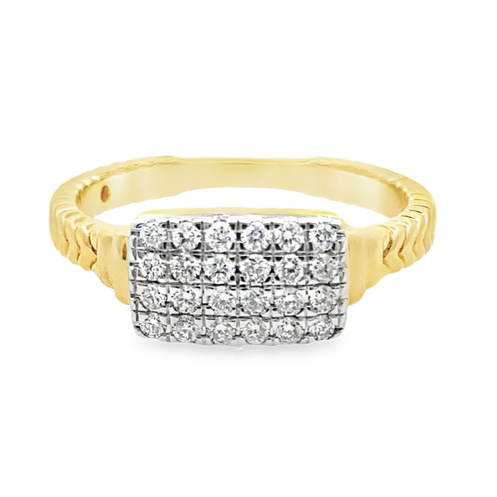 0.25Ct Rd 18K Yellow Gold Diamond Fashion Ring Size 7 2.6Dwt