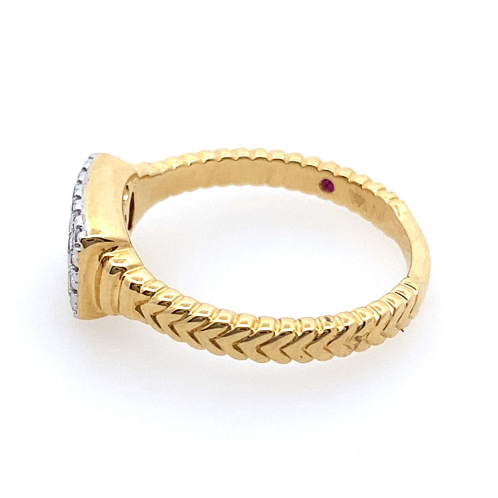 0.25Ct Rd 18K Yellow Gold Diamond Fashion Ring Size 7 2.6Dwt