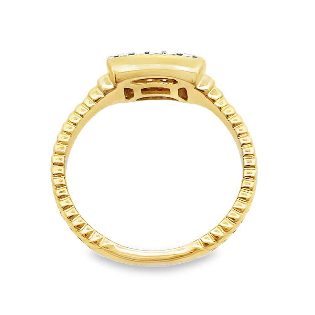 0.25Ct Rd 18K Yellow Gold Diamond Fashion Ring Size 7 2.6Dwt