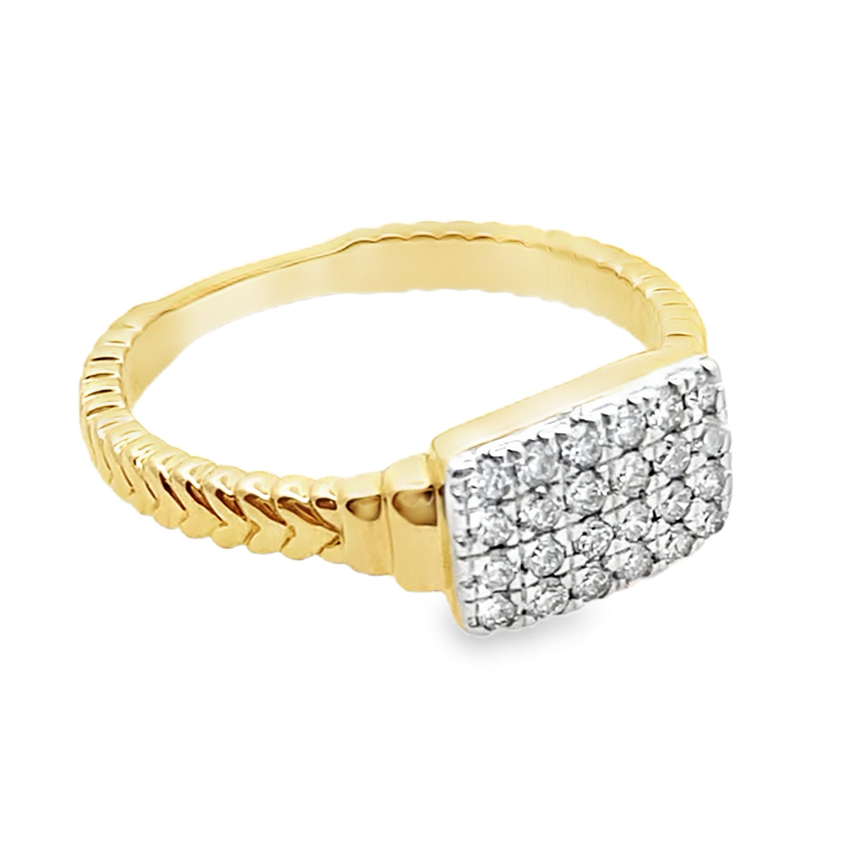 0.25Ct Rd 18K Yellow Gold Diamond Fashion Ring Size 7 2.6Dwt