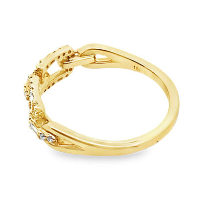 0.25Ct 18K Yellow Gold Rd/Bgt Diamond Ladies Ring Size 7 2.0Dwt