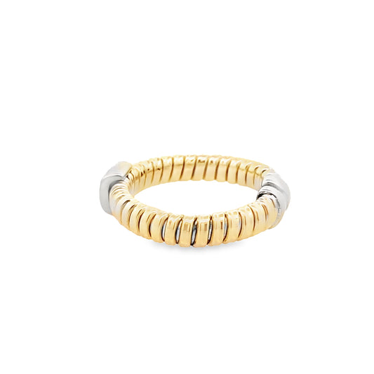 18K Two Tone Gold Diamond Fashion Ring Size 6 2.5Dwt