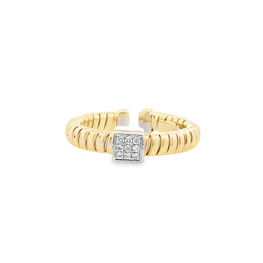 18K Two Tone Gold Diamond Fashion Ring Size 6 2.5Dwt
