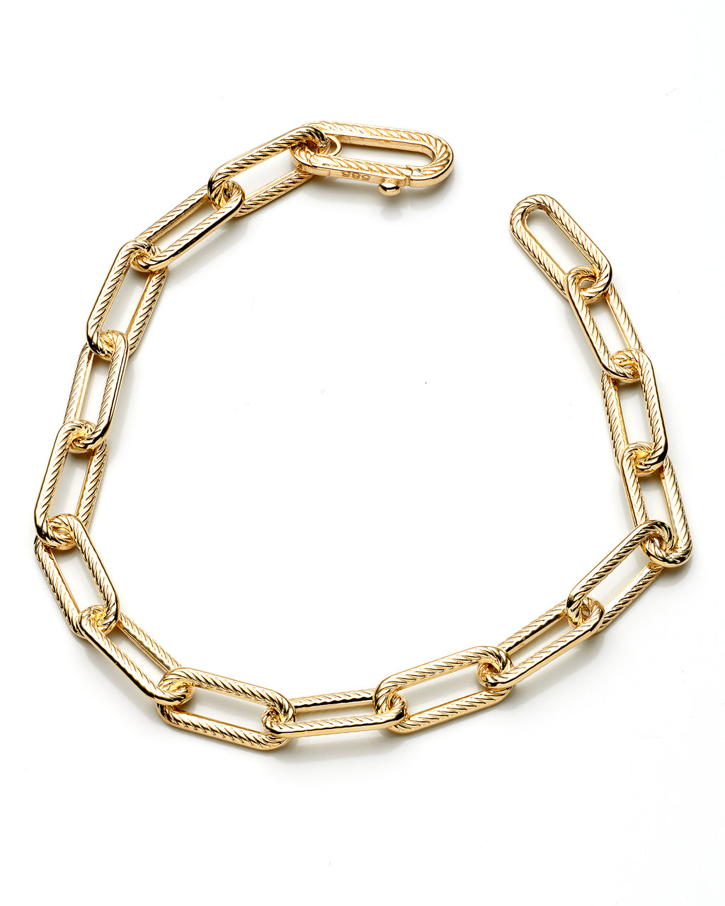 14K Yellow Gold Fancy Paper Clip Style Link Bracelet 6Mm 7.5In 4.1Dwt