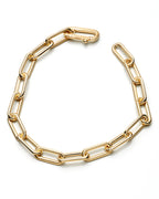 14K Yellow Gold Fancy Paper Clip Style Link Bracelet 6Mm 7.5In 4.1Dwt