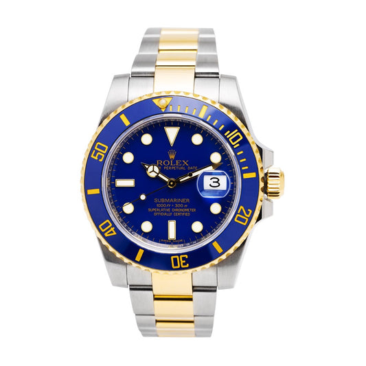 Pre-Owned 2011 Rolex Submariner Model: 116613Lb Two Tone Full Set 40Mm  Blue Dial