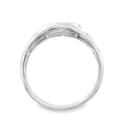 0.15Ctw 10K White Gold Mens Diamond Fashion Ring Size 10 2.3Dwt