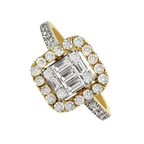 0.73Ctw 14K Yellow Gold Diamond Engagement Rings Size 7 1.8Dwt