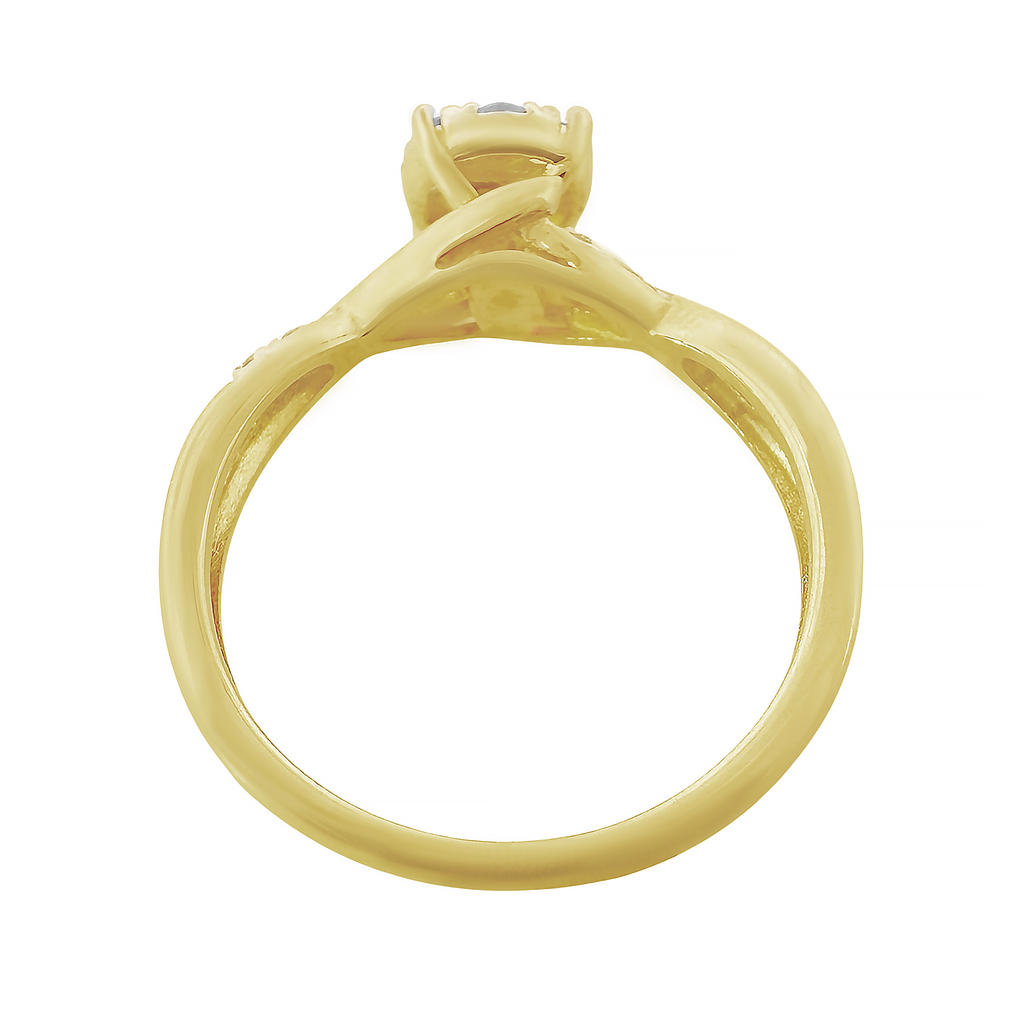 0.30Ctw 10K Yellow Gold Diamond Engagement Rings Size 7 1.6Dwt