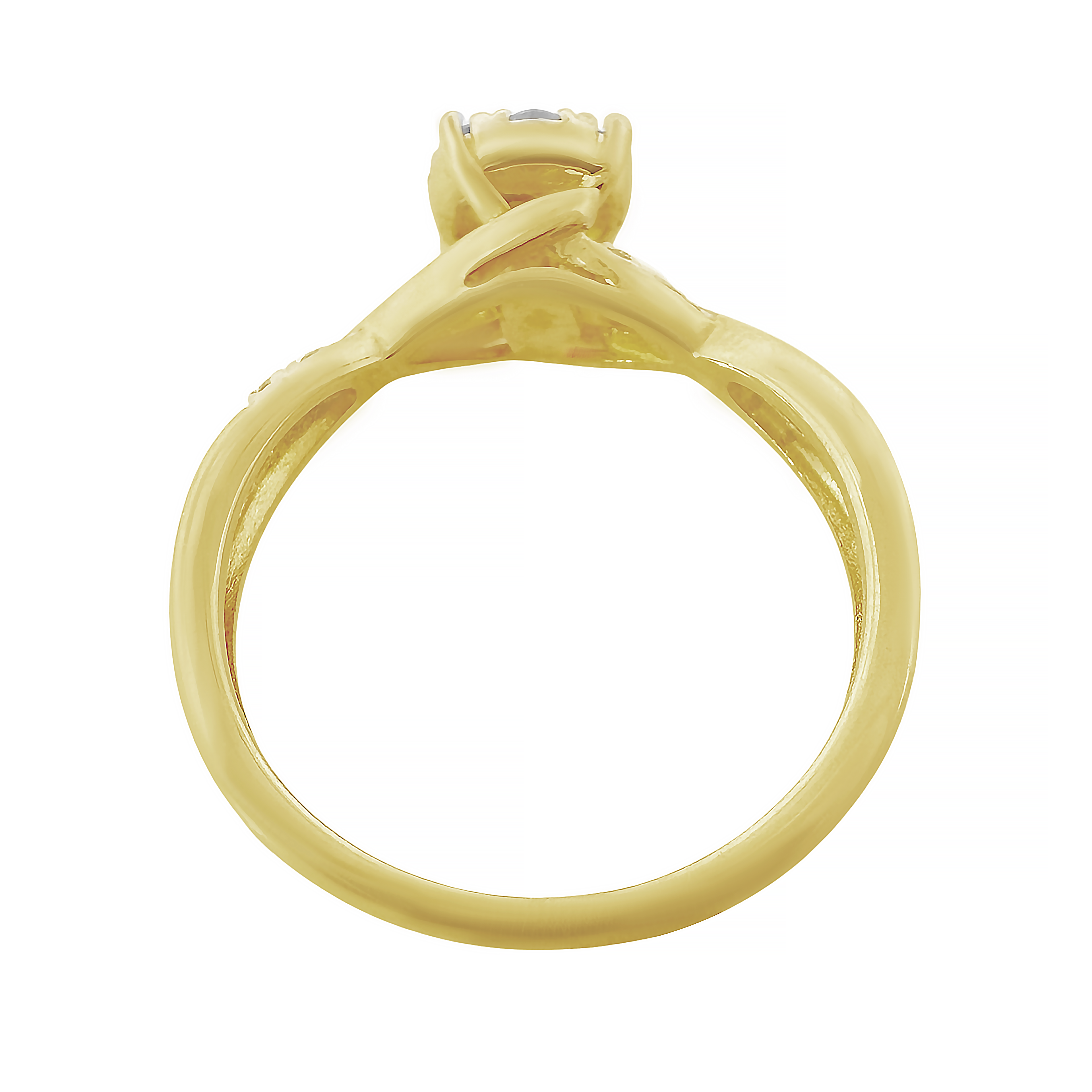 0.30Ctw 10K Yellow Gold Diamond Engagement Rings Size 7 1.6Dwt