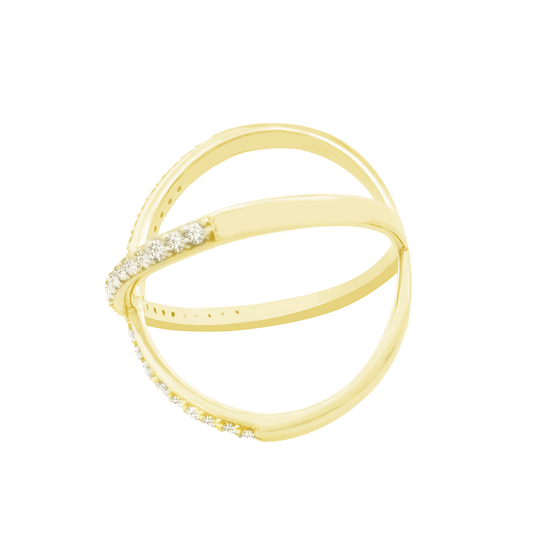 10K Yellow Gold Cz Fashion Ring Size 7 2.1Dwt