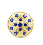 1.30 Ctw 10K Yellow Gold Lab Grown Sapphire Mens Rosetta Ring Size 11.75 9.8Dwt