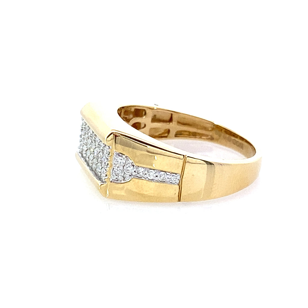 0.50Ctw 14K Yellow Gold Mens Diamond Fashion Ring Size 10 3.8Dwt