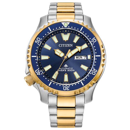 Citizen Promaster Dive Automatic Mens Watch (Ny0154-51L) Blue Dial Two Tone