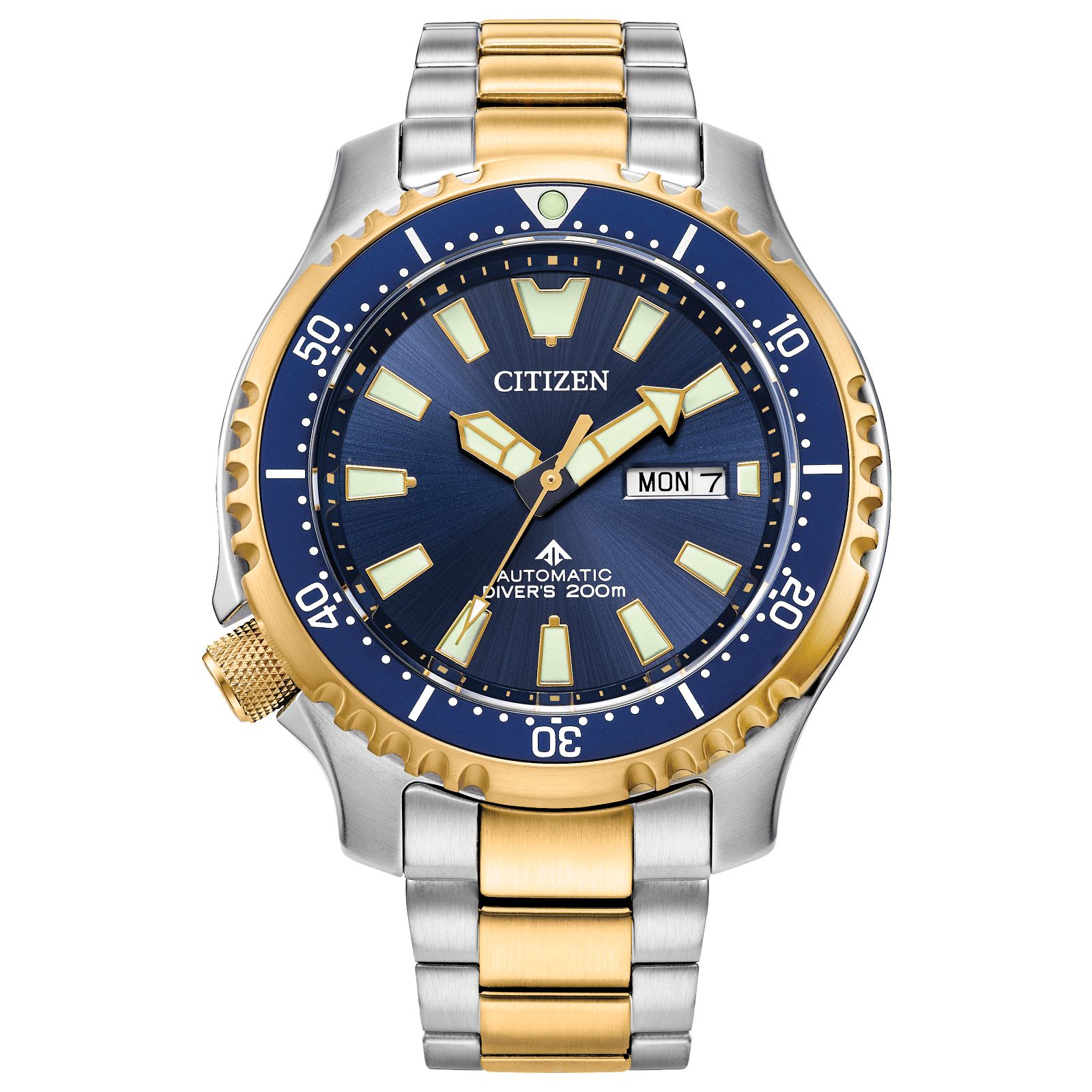 Citizen Promaster Dive Automatic Mens Watch (Ny0154-51L) Blue Dial Two Tone
