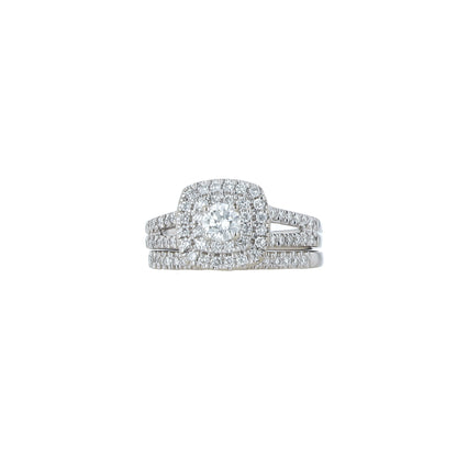 14K White Gold Diamond Bridal Set Size 4.5 3.4Dwt