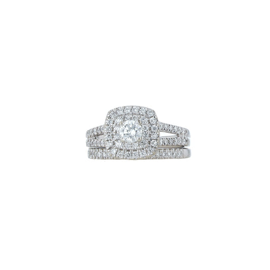 14K White Gold Diamond Bridal Set Size 4.5 3.4Dwt