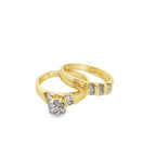 0.65Ctw 10K Yellow Gold Lds Diamond Wedding Set Size 7 3.0Dwt
