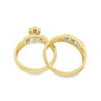 0.65Ctw 10K Yellow Gold Lds Diamond Wedding Set Size 7 3.0Dwt