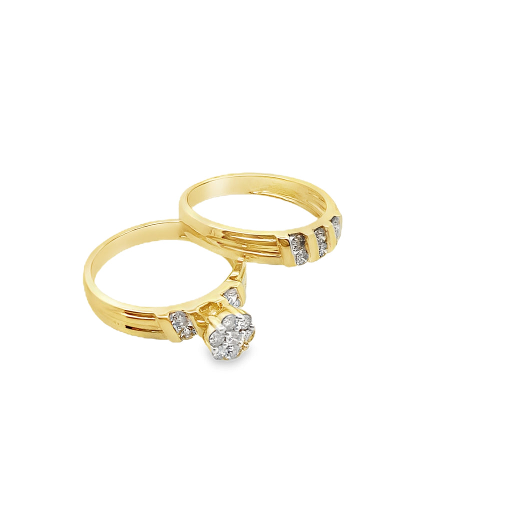 0.65Ctw 10K Yellow Gold Lds Diamond Wedding Set Size 7 3.0Dwt