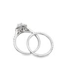 1.0Ct 14K White Gold Diamond Wedding Set Ring Size 7 2.6Dwt