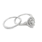 1.0Ct 14K White Gold Diamond Wedding Set Ring Size 7 2.6Dwt