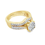 1.0Ctw 14K Yellow Gold Diamond Ladies Bridal Set Size 7  4.1Dwt