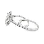 4.0Ct 14K White Gold Lab Grown Diamond Wedding Set Ring Size 7 4.0Dwt