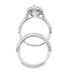 4.0Ct 14K White Gold Lab Grown Diamond Wedding Set Ring Size 7 4.0Dwt