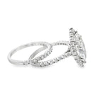4.0Ct 14K White Gold Lab Grown Diamond Wedding Set Ring Size 7 4.0Dwt