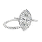 4.0Ct 14K White Gold Lab Grown Diamond Wedding Set Ring Size 7 4.0Dwt