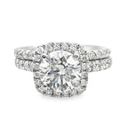 2.03Ct 14K White Gold Lab Grown Diamond Wedding Set Ring Size 7 4.6Dwt