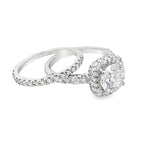 2.03Ct 14K White Gold Lab Grown Diamond Wedding Set Ring Size 7 4.6Dwt