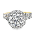 3.00Ct 14K Yellow Gold Lab Grown Diamond Wedding Set Ring Size 7 3.7Dwt
