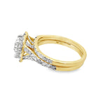 3.00Ct 14K Yellow Gold Lab Grown Diamond Wedding Set Ring Size 7 3.7Dwt