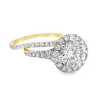 3.00Ct 14K Yellow Gold Lab Grown Diamond Wedding Set Ring Size 7 3.7Dwt