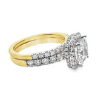 3.00Ct 14K Yellow Gold Lab Grown Diamond Wedding Set Ring Size 7 4.4Dwt