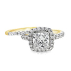 3.00Ct 14K Yellow Gold Lab Grown Diamond Wedding Set Ring Size 7 4.4Dwt