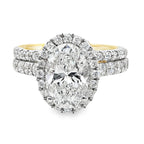 3.0 14K Yellow Gold Lab Grown Diamond Wedding Set Ring Size 7 4.4Dwt