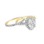 3.0 14K Yellow Gold Lab Grown Diamond Wedding Set Ring Size 7 4.4Dwt