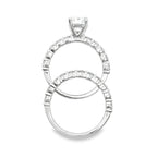 4.00Ct 14K White Gold Lab Grown Diamond Wedding Set Ring Size 7  3.7Dwt