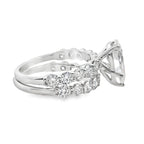 4.00Ct 14K White Gold Lab Grown Diamond Wedding Set Ring Size 7  3.7Dwt