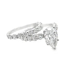 4.00Ct 14K White Gold Lab Grown Diamond Wedding Set Ring Size 7  3.7Dwt
