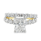 4.0Ct 14K Yellow Gold Lab Grown Diamond Wedding Set Ring Size 7 3.6Dwt