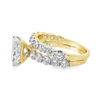 4.0Ct 14K Yellow Gold Lab Grown Diamond Wedding Set Ring Size 7 3.6Dwt