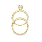 4.0Ct 14K Yellow Gold Lab Grown Diamond Wedding Set Ring Size 7 3.6Dwt